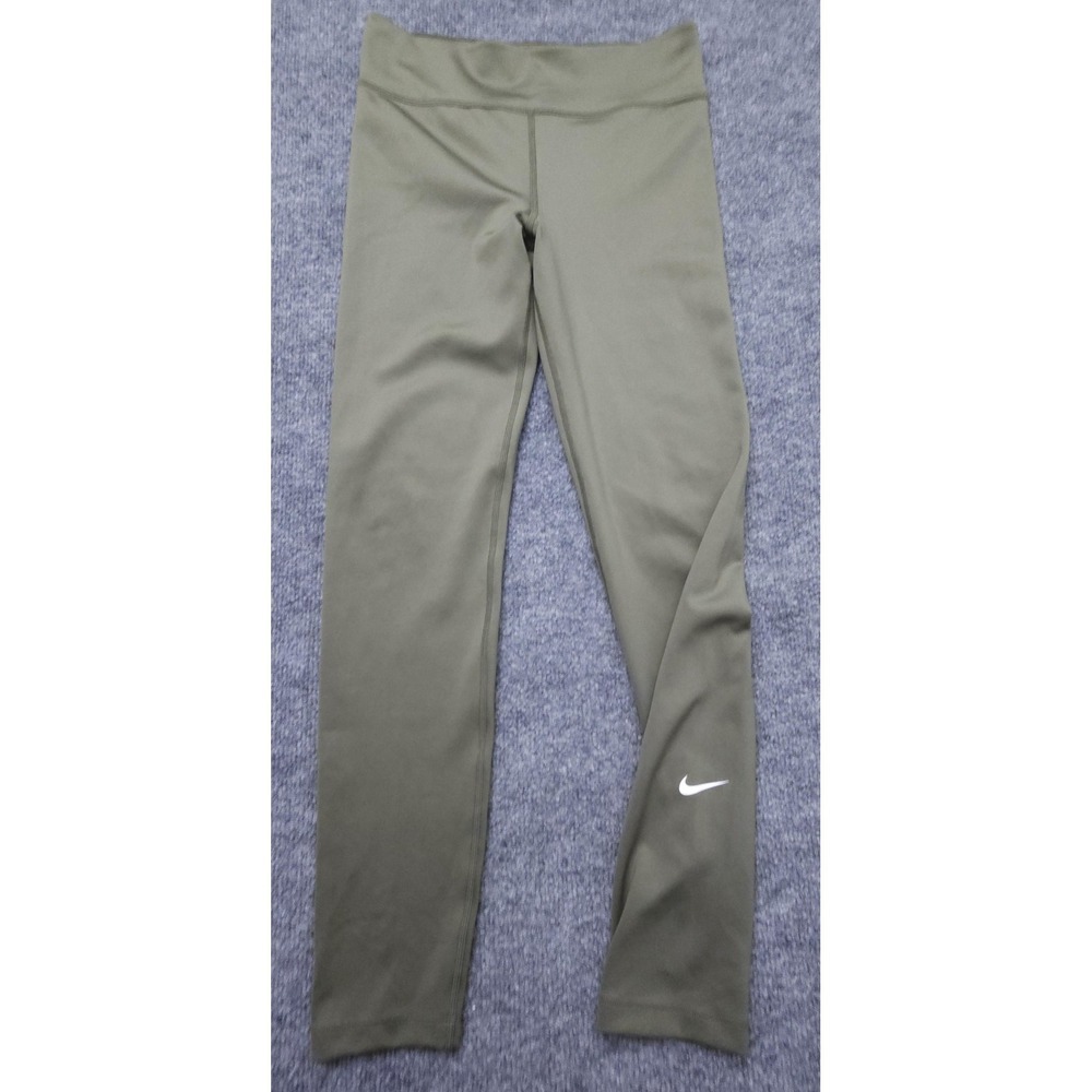 Nike Dri-FIT Leggings Womens Large Olive 7/8 Ankle Running Athletic DQ8836-222